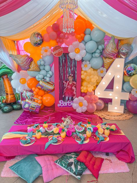 Barbie birthday, malibu barbie, party decorations, barbie party, party decor, birthday 90s Barbie Birthday Party, Malibu Barbie Decorations, Butterfly Barbie Birthday Party, 90s Barbie Party, Malibu Beach Party Theme, Malibu Barbie Party Food, Barbie Beach Party Ideas, Barbie Safari Party, Barbie Malibu Birthday Party Decorations