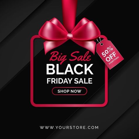 Folder Graphic Design, Black Friday Sale Design, Black Friday Campaign, Realistic Background, Black Friday Promo, Black Friday Flyer, Fb Banner, Black Friday Design, Print Design Template