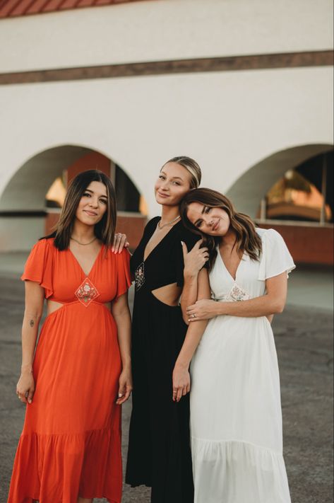 Need a dress for a special occasion? 3 Girlfriends Photoshoot, Trio Professional Photoshoot, Group Of Three Photoshoot, Three Sister Poses For Pictures, 4 Women Photoshoot, Poses For Groups Of 3, Poses For Girlfriends, 3friends Picture Ideas, 3 Friends Poses Photography