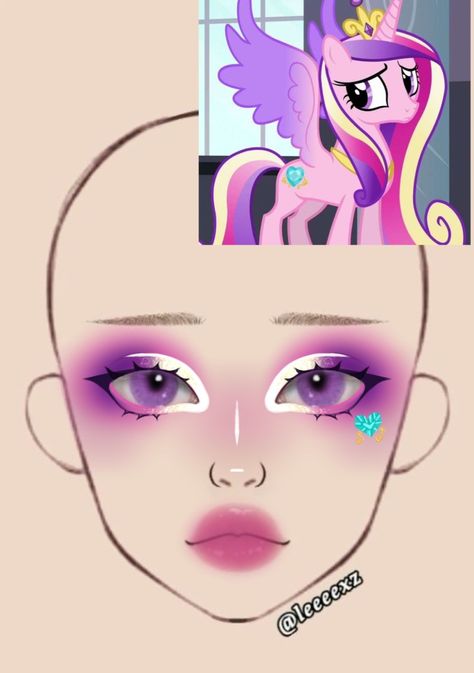 Mlp Makeup, My Little Pony Makeup, Disney Eye Makeup, Pony Makeup, Halloweenský Makeup, Princess Cadence, Anime Eye Makeup, Makeup Drawing, Halloween Makeup Pretty