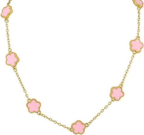 Amazon.com: MAXBLING81 Women Lady Five Leaf Clover Cute Lucky Bracelet Necklace Cubic Zirconia Fashion Geometric Sweet Romantic Jewelry (NECKLACE, GOLD/PINK): Clothing, Shoes & Jewelry Five Leaf Clover, Necklace Aesthetic, Wedding Game, Pink Clothing, Fashion Geometric, Romantic Jewelry, Lucky Bracelet, Romantic Jewellery, Purple Necklace