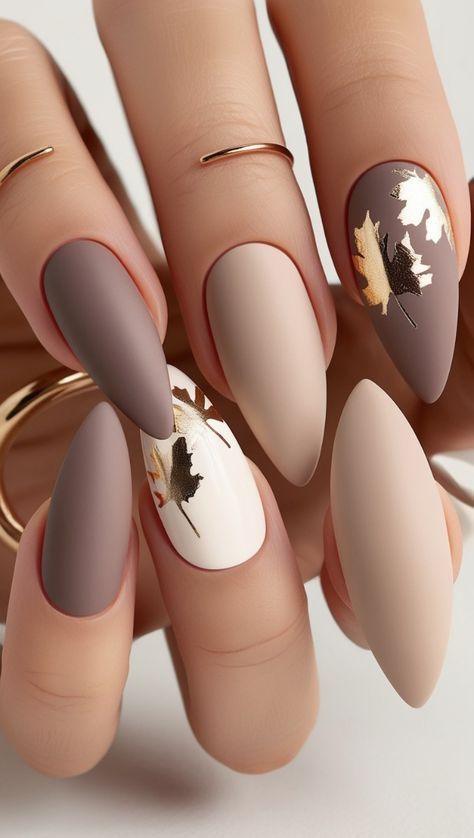 Cream Colored Nails Acrylic Design, Matte Nails For Fall, Neutral November Nails, Matte Cream Nails, Matte Neutral Nails, Fall Matte Nails Autumn, Matte Fall Nails Autumn, Neutral Fall Nail Colors, Fall Nails Neutral