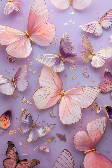 Pink Wallpaper 4k, Cute Vintage Aesthetic, Pastel Butterfly, Beautiful Summer Wallpaper, Beautiful Butterfly Pictures, Pastel Butterflies, Butterfly Wallpaper Backgrounds, Floral Wallpaper Iphone, Butterfly Illustration