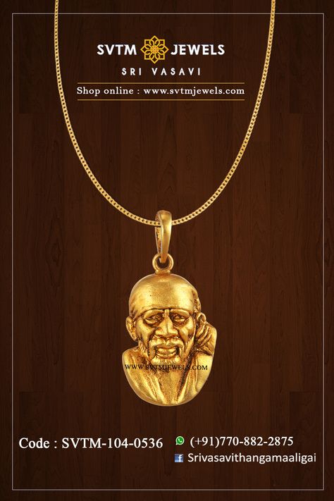 Set in 22kt yellow gold sai baba pendant. Shipping across India and USA. #Pendant #jewellery #Nakas #Antique #svtmjewels #bridesofindia #indianwedding #templejewellery #handmadejewellery #Heritagecollection #Freeshippingtoindia #ShippingToUSA. Saibaba Pendant Gold, Sai Baba Locket Gold, Sai Baba Gold Pendant, Pendent Designs, Gold Lockets, Silver Kada, Gold Pendants For Men, Navratri Wishes, Ganesha Pendant