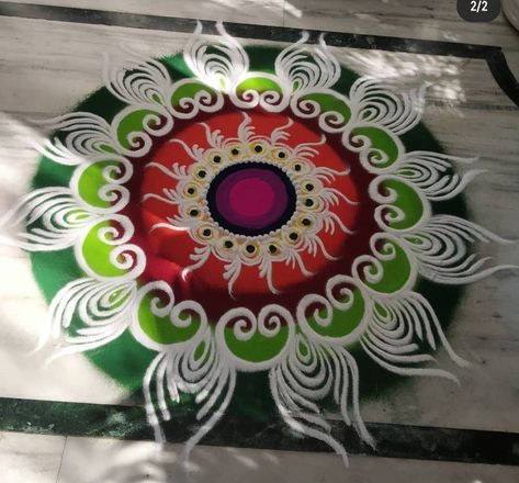 Rangoli Designs For Gauri, Rangoli Designs Latest Big Size, 2 Colour Rangoli Designs, Dipawali Padwa Rangoli, Sanskar Bharti Rangoli Designs Diwali Unique Simple, Dasra Rangoli Designs Simple, Roopchaudas Rangoli, Rangoli Designs Big Size, Bhaidooj Rangoli Design