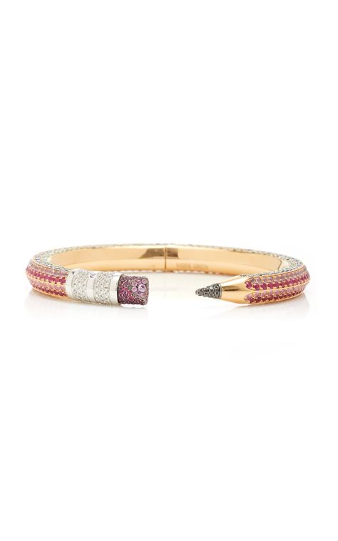 Moda Operandi Resort 2020 Nadine Ghosn - 18K Rose Gold Pencil Bracelet. Nadine Ghosn Jewelry, Nadine Ghosn, Pencil Bracelet, Gold Pencil, Diamond Jewelry Designs, Dope Jewelry, Jewelry Fashion Trends, Classy Jewelry, Stacked Jewelry