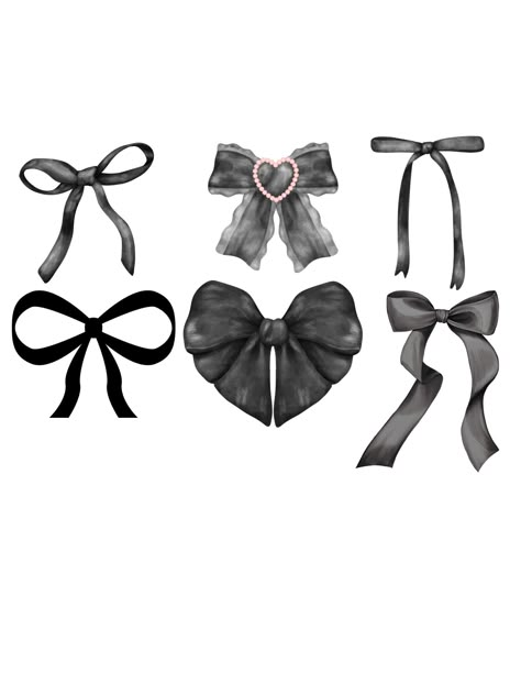 Black Bow Png, Stickers On Clothes, Sticker Overlay, How To Clean Iphone, Black Coquette, Notes Stickers, Coquette Black, Bow Drawing, Black Overlay