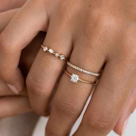 Linjer's Diamond Solitaire Ring showcases a classic round diamond (0.25ct) on a 14k solid gold band. Luxury Engagement Ring, Small Engagement Rings, Stunning Diamond Rings, Luxury Engagement Rings, Solitaire Diamond Ring, Engagement Ring For Women, Diamond Solitaire Ring, Solid Gold Band, Big Rings