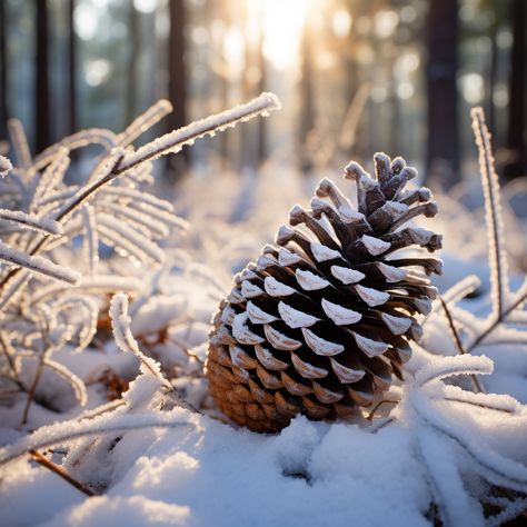 Painting Backgrounds, Snowy Pinecone, Winter Shoot, Photo Challenges, Snowy Forest, Close Up Photography, Forest Floor, Photo Challenge, Pine Cone