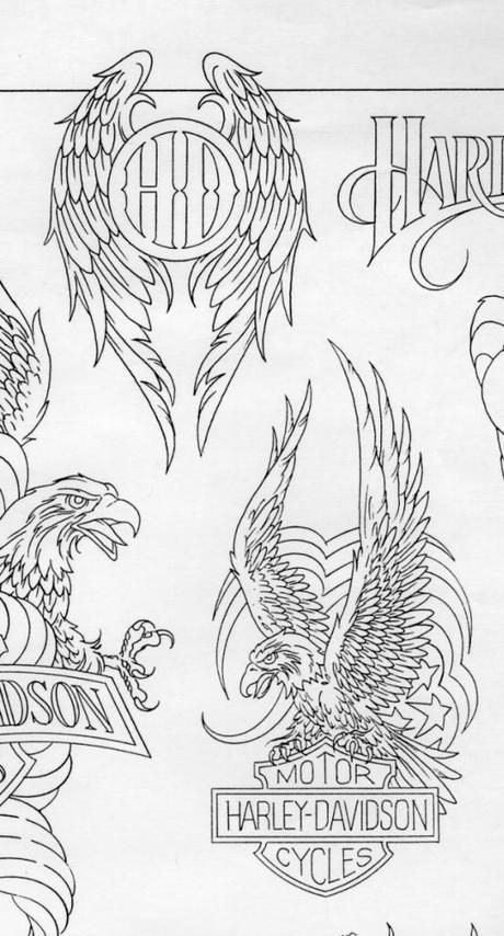 American Eagle Wings Harley Davidson Blueprint Harley Davidson Tattoo Stencil, Harley Davidson Tattoo, Harley Davidson Kunst, Harley Tattoo, Harley Davidson Stickers, Tattoo Stencil Designs, Harley Davidson Decals, Biker Tattoo, Harley Tattoos