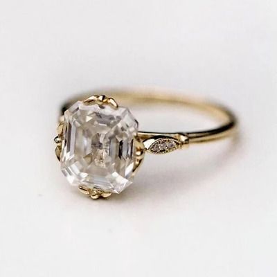 3Ct Asscher Cut Lab-Created Diamond Engagement Wedding 14k Gold Finish Ring  | eBay Vintage Round Cut Engagement Ring, Funky Vintage Engagement Rings, Late Victorian Engagement Ring, Boho Wedding Rings Engagement Unique, Pear Art Deco Engagement Ring, Classy Unique Engagement Rings, Cushion Wedding Ring Set, Antique Engagement Rings Art Deco, Vintage Round Diamond Ring