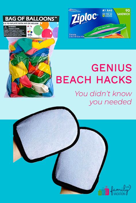 Going to the beach with kids is a lot of fun. It’s also a lot of work. Make your upcoming beach visit a breeze with these little-known, yet super-useful hacks. Beach Hacks Tips And Tricks Good Ideas, Beach Tricks, Diy Sand Remover Pouch, Beach Hacks Tips And Tricks, Things To Fo, Beach Safe, Travel Hacks Kids, Beach Hacks Clever Ideas, Hide Money