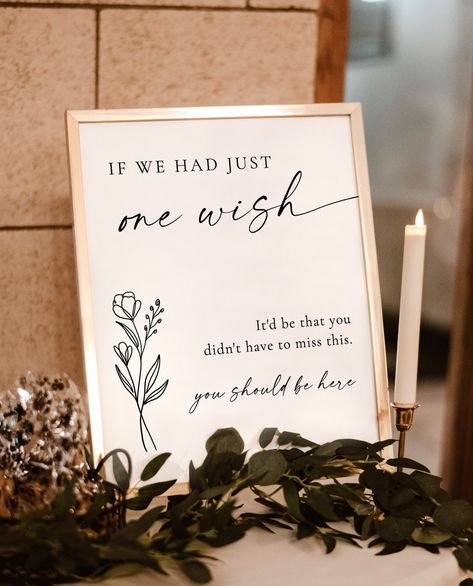 This Wedding In Loving Memory Memorial Table Sign features a simple design with modern calligraphy to honor those who are truly missed. After you place your order, you will receive an email from Templett with access to your self-editable template where you will be able to customize all your own details! Templett is an online application editor that allows you to completely personalize your printable directly in your browser. Great news: no need to download any fonts or software!  --------------- Wedding Sign For Lost Loved Ones, Honored Guests Wedding, Wedding Missed Loved Ones Memory Table, Honoring Past Loved Ones At Wedding, Wedding Decor With Photos, Signs At Wedding Reception, Wedding For Those Who Cant Be Here, Missed Loved Ones Wedding, Wedding Reception Sign In Table