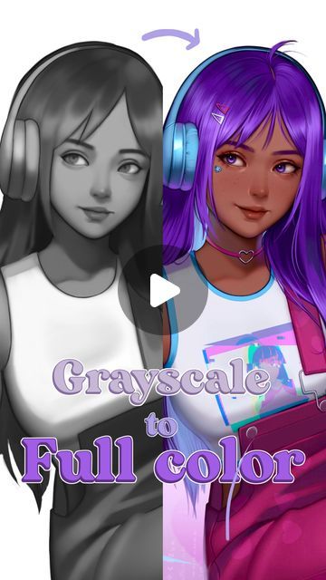 Greyscale Coloring Tutorial, How To Color Grayscale, Greyscale Tutorial, Greyscale Digital Art, Procreate Tutorial, Coloring Tips, My Drawings, Grayscale Coloring, Digital Painting Tutorials