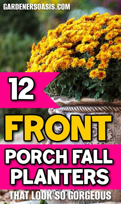 12 Front Porch Fall Planter Ideas | Outdoor Decorating Flowers For Fall Planters, Decorating With Mums Front Porches, Fall Outdoor Pots Ideas, Fall Flowers For Porch, Outdoor Fall Planters Front Porches, Large Fall Planters Outdoor, Fall Outdoor Planters, Faux Fall Planter Ideas, Fall Porch Pots Pots & Planters