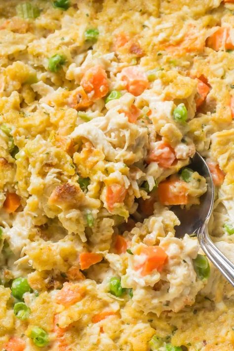 Creamy Leftover Turkey Stuffing Casserole 1 Stuffing Croutons, Stuffing Casserole Recipes, Leftover Turkey And Stuffing, Turkey Stuffing Casserole, Leftover Stuffing Recipes, Stuffing Leftovers, Using Leftover Turkey, Thanksgiving Leftover Casserole, Turkey Casserole Recipe