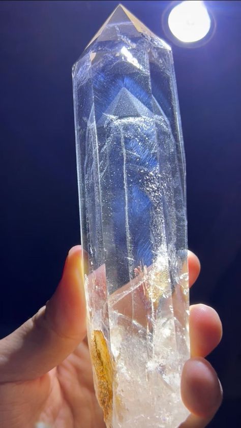 6”Rare Clear Quartz Point with Blue Angel Feathers and Pyramid White Phantom Included/Blue needle Crystal Quartz/Collection/Specimen by ElfOfStones on Etsy Angel Feathers, Blue Angel, Clear Quartz Point, Gadgets And Gizmos, Blue Angels, Quartz Crystals, Crystal Quartz, Quartz Points, Clear Quartz