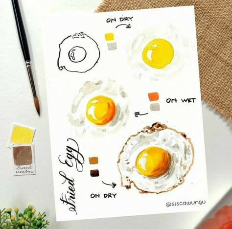 Akvarel Illustration, Watercolor Food Illustration, Beautiful Dawn, Food Art Painting, Fun Watercolor, Food Illustration Art, Watercolor Food, Watercolor Paintings For Beginners, Diy Watercolor Painting