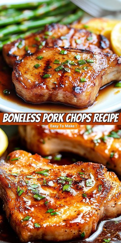 Try this easy Honey Garlic Boneless Pork Chops recipe for a quick and flavorful weeknight dinner. These tender pork chops are pan-seared to perfection and coated in a delicious honey garlic sauce with a hint of spice. Ready in under 30 minutes, this dish is perfect for anyone looking for a simple yet tasty meal idea. Serve it with mashed potatoes, rice, or vegetables for a complete dinner. If you’re searching for fast, easy pork chop recipes, this honey garlic version is a must-try! Garlic Pork Chops, Honey Garlic Pork, Boneless Pork Chop Recipes, Honey Garlic Pork Chops, Easy Pork Chops, Easy Pork Chop Recipes, Pork Chop Recipes Baked, Recipes Oven, Honey Garlic Sauce