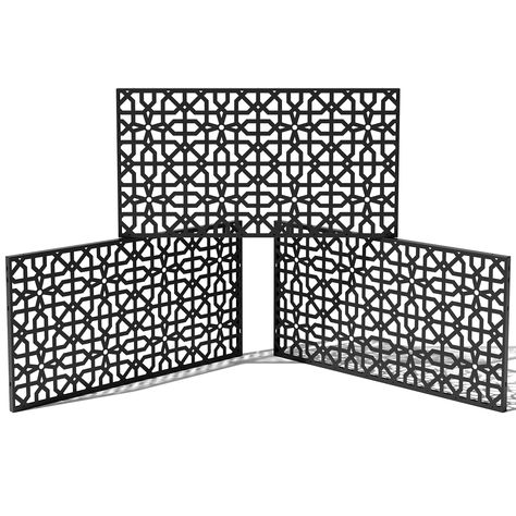 PRICES MAY VARY. DURABLE MATERIAL: Made from a lightweight yet durable plastic, this privacy screen panel is all-weather resistant to scratches and UV DIMENSIONS & DETAILS: When assembled, this decorative divider panel measures 24 Inches in height, 1.25 Inches in width and 45 Inches in length SEVEN DESIGNS: With seven designs varying in privacy levels, Veradek privacy screen panels seamlessly fit into any contemporary outdoor space MODERN HOME DÉCOR: Whether you use it as a patio divider, decora Decorative Steel Panels, Patio Railing Privacy Ideas, Flower Privacy Fence, Privacy Trellis Along Fence, Lattice Privacy Screen For Deck, Fence Extensions For Privacy, Small Patio Privacy Ideas, Patio Accent Wall, Privacy Screen Outdoor Patio