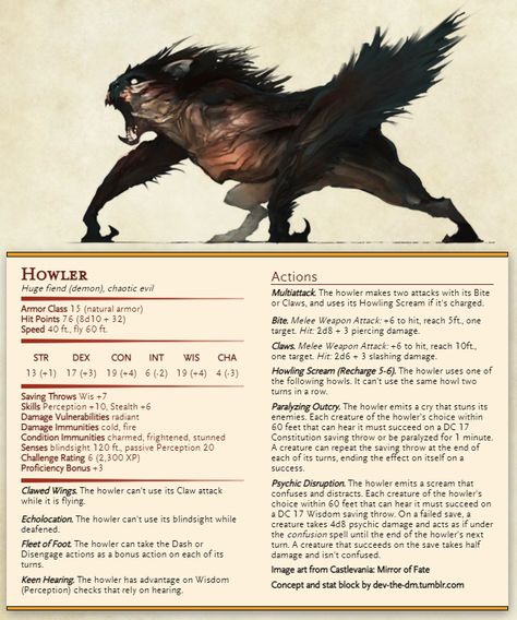 Dnd Demon Stat Block, Dnd Hellhound, Dnd 5e Homebrew Monsters, Dnd Monsters Homebrew, Dnd Monster Art, Fantasy Monster Concept Art, D&d Monsters, Dnd Homebrew Monsters, Dnd Demons