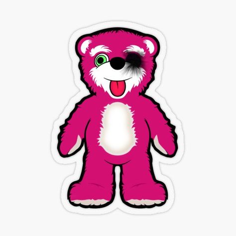 A Pink Teddy Bear fell into the backyard pool of the White Residence as part of the falling wreckage from the Wayfarer 515 aerial disaster. As a result of the plane explosion, the pink bear lost an eye (which bobbed at the surface of Walter White's pool wh • Millions of unique designs by independent artists. Find your thing. Teddy Bear Sticker, Bear Sticker, Pink Bear, Pink Teddy Bear, Pink Teddy, Walter White, Breaking Bad, Backyard Pool, Transparent Stickers