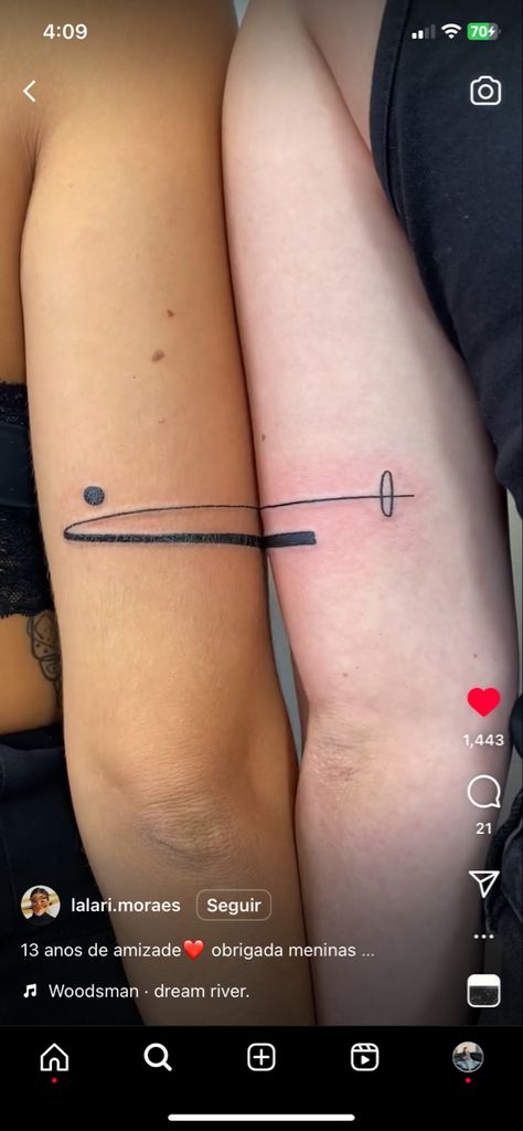 Connecting Line Tattoo, Abstract Matching Tattoos, Matching Geometric Tattoos, Tattoo Duo, Frida Tattoo, Small Quote Tattoos, Quote Tattoos, Daughter Tattoos, Mother Daughter Tattoos