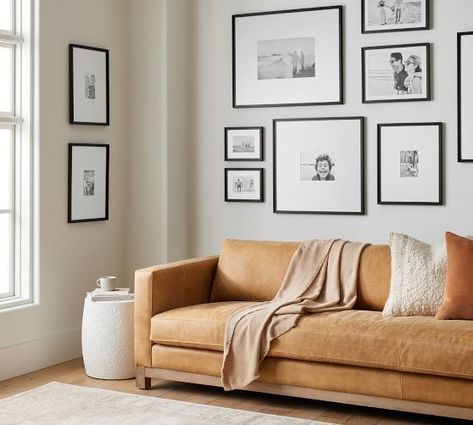 Gallery Wall Frames | Pottery Barn Large Empty Wall Ideas Living Rooms, Gallery Wall Sizes, Frame Gallery Wall, Wall Layout, Wood Gallery Frames, Gallery Wall Layout, Gallery Frames, Gallery Wall Living Room, Frame Gallery