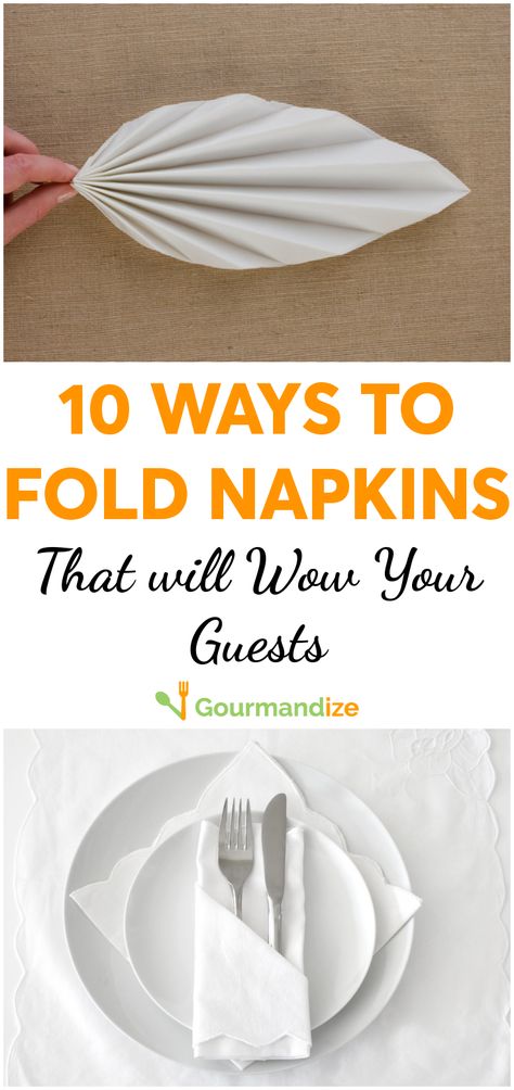 Whether it's for a Sunday lunch or a holiday meal, we love folding napkins into beautiful shapes, so here are 10 great ideas to wow your guests.  #napkins #napkinfolding #entertaining #hosting #tablescape Ways To Fold Napkins, Easter Napkin Folding, Creative Napkin Fold, Folding Napkins, Beautiful Napkin Folding, Napkin Folding Tutorial, Fold Napkins, Easy Napkin Folding, Cloth Napkin Folding