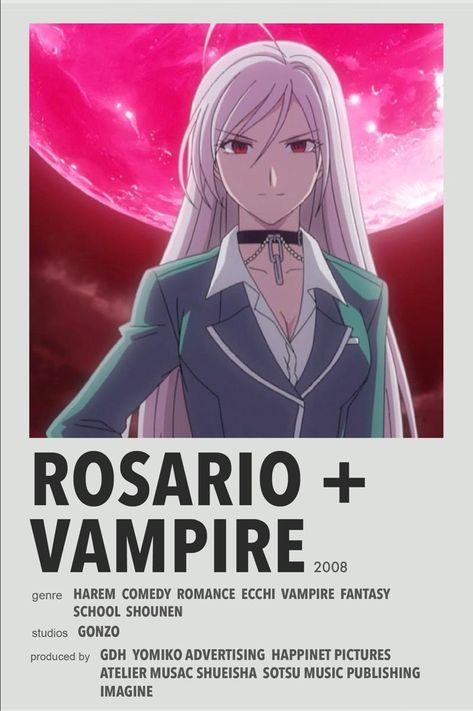 Vampire Animes To Watch, Rosario X Vampire, New Animes, Vampire Rosario, Vampire Animes, Rosario Vampire Moka, Vampires Anime, Vampire Manga, Best Vampire Anime