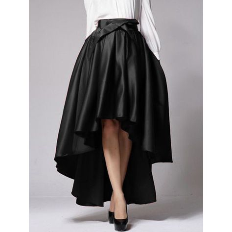 Choies Black Bowknot Waist Hi-lo Skater Skirt ($21) ❤ liked on Polyvore featuring skirts, black, short front long back skirt, circle skirt, hi low skirt, skater skirt and short in front long in back skirt Short Front Long Back Skirt, Outfit Elegantes, Flare Maxi Skirt, Hi Low Skirts, Black Skater Skirts, Back Skirt, Formal Skirt, High Low Skirt, High Waisted Flares