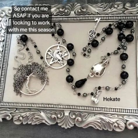 Deity prayer beads I make Pagan jewelry and prayer beads, everything is one of a kind and while I do take commissions, they will be very limited this season so reach out asap to chat. Pagan Prayer Beads, Pagan Prayer, Witchy Crafts, Pagan Jewelry, Prayer Beads, The Witch, Witch, Beads, Quick Saves