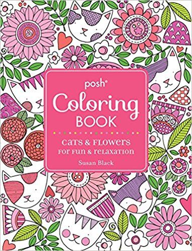 Colouring Book Cover, Susan Black, Cats And Flowers, Adult Coloring Book Pages, Cat Flowers, Cat Coloring Page, Flower Coloring Pages, Book Dragon, Colouring Book