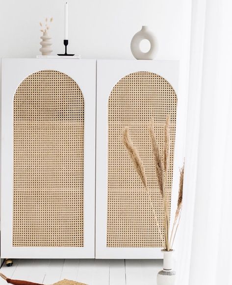 Rattan Closet, Versailles Bedroom, Ethnic Bedroom, White Shaker Cabinet, Shoe Cabinet Design, White Armoire, Laminate Cabinets, Baby Boy Room Decor, Cozy Room Decor