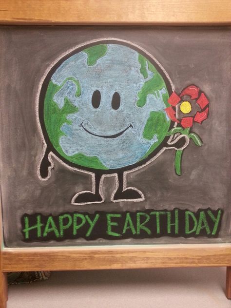 Earth Day Library Chalkboard Display Earth Day Black Board Decoration, Earth Chalk Art, Earth Day Chalkboard Art, Earth Day Chalk Art, Earth Day Library Display, April Chalkboard Art, Chalkboard Display, Chalkboard Sayings, Chalk Signs