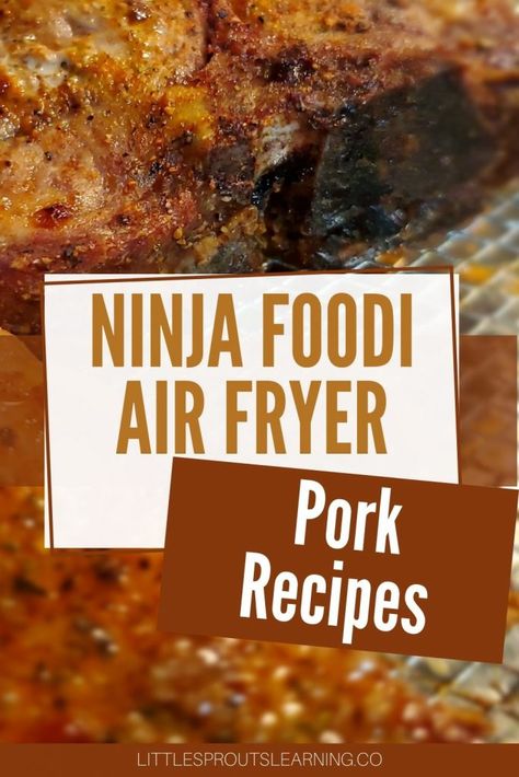 Ninja Foodi 5 In 1 Grill Recipes, Air Fryer Recipes Pork Chops, Pork Chops Air Fryer, Baked Pork Steak, Air Fry Pork Chops, Pork Chops Bone In, Air Fryer Recipes Pork, Roast Pork Chops, Pork Chop Recipes Grilled