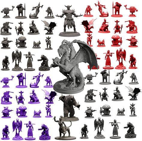 Miniature Figures Fantasy, Monsters Dnd, Huge Dragon, Dnd Figures, Dnd Accessories, Dungeons And Dragons Gifts, Dnd Mini, Dnd Minis, Fantasy Figures