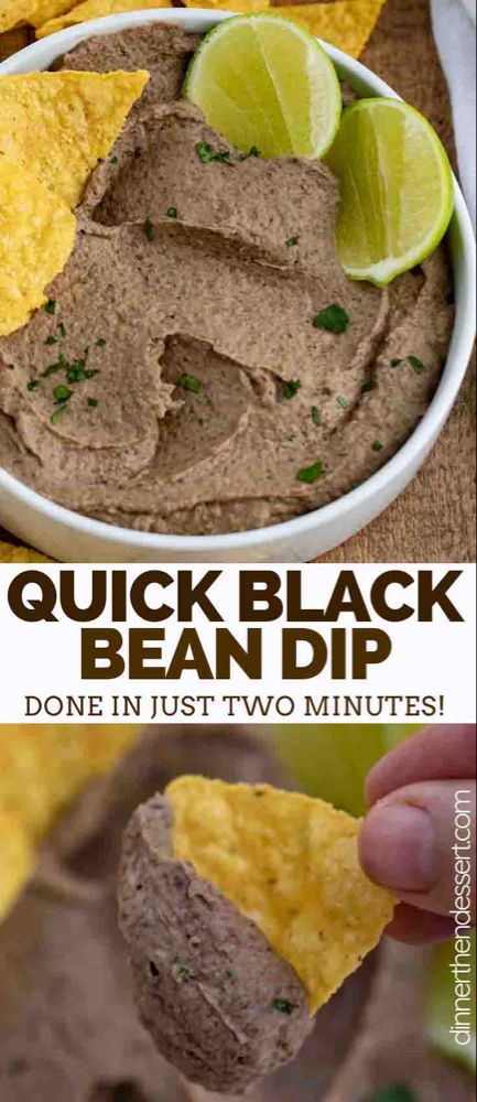 Black Bean Dip is the PERFECT savory dip to serve with tortilla chips at a party, made from black beans, sour cream, lime juice, and seasoning, ready in under 5 minutes!  #mexican #creamy #appetizer #gameday #partyfood #holidays #dips #dip #best #simple #beans #blackbean #dinnerthendessert Chips At A Party, Cracker Spreads, Bean Meals, Dip Dinner, Black Bean Dip Recipe, Black Bean Dip, Black Bean Recipes, Party Appetizers Easy, Bean Dip