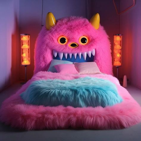 Christmas Sale😈Giant Monster Beds Weird Beds, Weird Furniture, Childhood Fears, Patio Plans, Monster Under The Bed, Sophisticated Bedroom, Kids Deco, Whimsical Nursery, Playroom Design