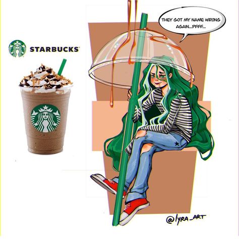 Starbucks Cartoon Characters As Humans, 귀여운 음식 그림, Arte Do Kawaii, Cute Food Drawings, Cute Kawaii Drawings, Dessin Adorable, Food Drawing, Cute Art Styles, Girls Cartoon Art