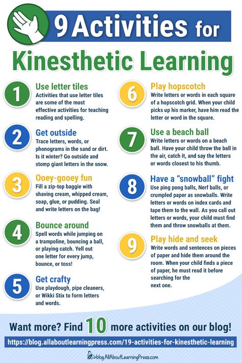 FUN activities for kinesthetic ways to practice reading and spelling! Learning Styles Activities, Kinesthetic Learning Activities, Kinesthetic Learning, Learning Tips, Instructional Strategies, Learning Methods, Learning Strategies, Learning Style, Instructional Design