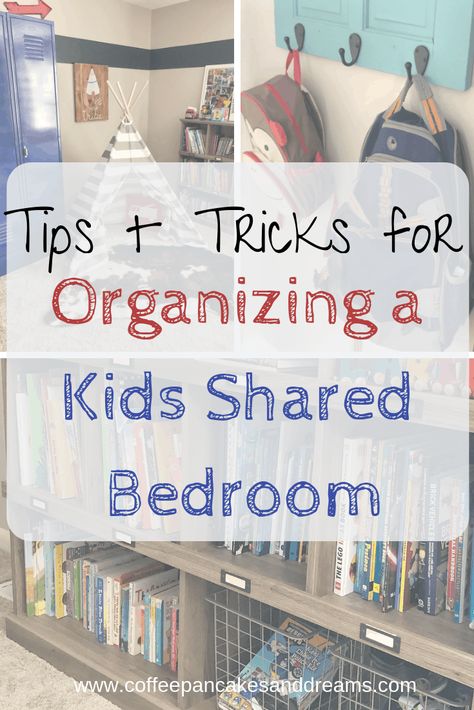 Shared Bedroom Organization, Clutter Challenge, Bedroom Organization Tips, Small Shared Bedroom, Coffee Pancakes, Boy And Girl Shared Bedroom, Shared Boys Rooms, Small Kids Bedroom, Kids Bedroom Organization