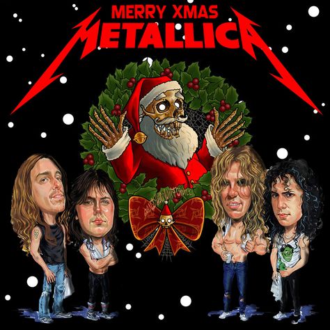 Christmas Metallica, Metallica Christmas, Heavy Metal Christmas, Music Me, Deco Wallpaper, Christmas Rock, Live Rock, Metal Christmas, Band Concert