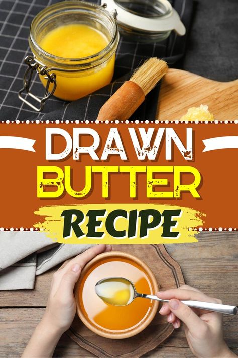 This easy drawn butter recipe makes seafood even better! You can also use it on veggies or to top toasted bread. Red Lobster Butter Sauce Recipe, Drawn Butter Recipe, Butter Sauce For Shrimp, Butter For Lobster, Seafood Butter Sauce Recipe, Lobster Butter Sauce, Orange Butter Recipe, Seafood Sauces, Erin French