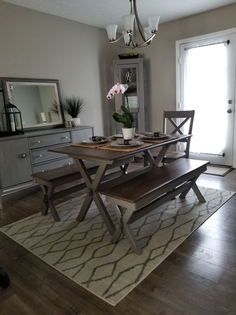 Indoor Picnic Table Dining Rooms, Picnic Table Dining Room, Picnic Table Makeover, Home Staging Ideas, Indoor Picnic, Picnic Dinner, Table Dining Room, Staging Ideas, Table Makeover