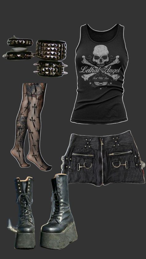 Goth Fits, Trashy Outfits, Alt Clothes, Aesthetic Fits, Goth Style, Easy Trendy Outfits, Emo Goth, Tokio Hotel, Swaggy Outfits