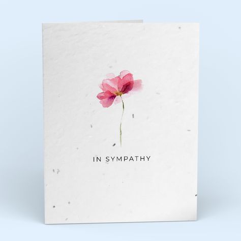 Our In Sympathy Watercolor card is great for showing sympathy to a loved one and contains seeds that can be grown into herbs, vegetables or wildflowers! You can personalize it to say whatever you want on the back, we will mail it to any address, and then your recipient can just tear a piece and plant it! In less than month your card could grow into a sprouting garden for your recipient with great care. Watercolour Condolence Card, Homemade Condolence Cards, Condolences Watercolor Card, Sorry For Your Loss Watercolor Cards, Condolence Watercolor Cards, Watercolor Post Cards, Watercolor Sympathy Cards Diy, Sympathy Card Design, Modern Greeting Card