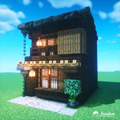 Small Townhouse, Minecraft Japanese House, Minecraft Base, Minecraft Japanese, Minecraft Building Guide, Minecraft House Plans, Minecraft Cottage, Easy Minecraft Houses, Diy Minecraft