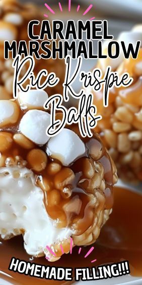 If you’re a fan of gooey marshmallows, crispy rice cereal, and luscious caramel, then this recipe is about to become your new favorite treat. These Caramel Marshmallow Rice Krispie Balls… Rice Krispie Balls, Rice Crispies Recipe, Carrot Cake Cheesecake Recipe, Easy Pineapple Cake, Peach Pound Cakes, Carrot Cake Cheesecake, Easy Carrot Cake, Krispie Treats Recipe, Peanut Butter Sauce