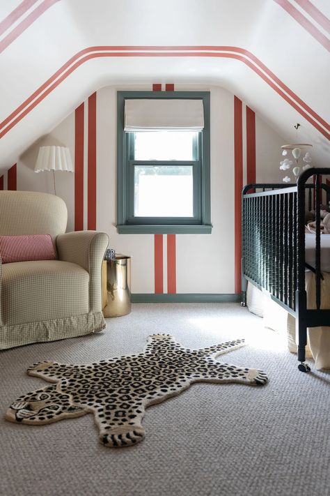 Bold Nursery, Gender Neutral Nursery Colors, Charming Nursery, Red Nursery, Striped Nursery, Funky Accessories, Kids Shared Bedroom, Colour Story, Unique Nursery